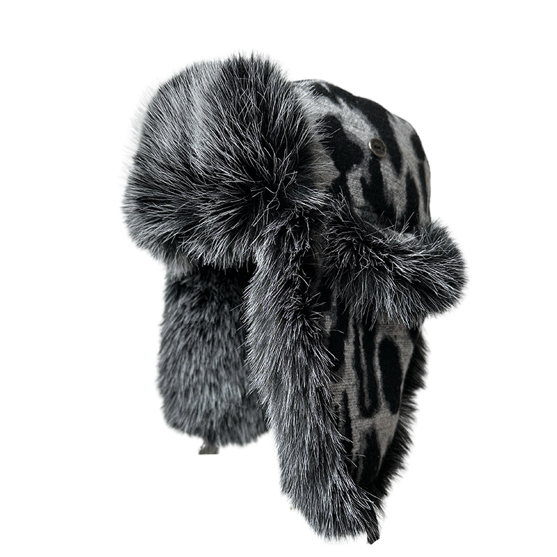 Winter Trapper Hat - Cappello da cacciatore con stampa leopardata