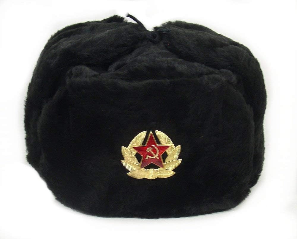 Winter Trapper Hat - Cappello Russo dell'Esercito Sovietico, Distintivo Militare,